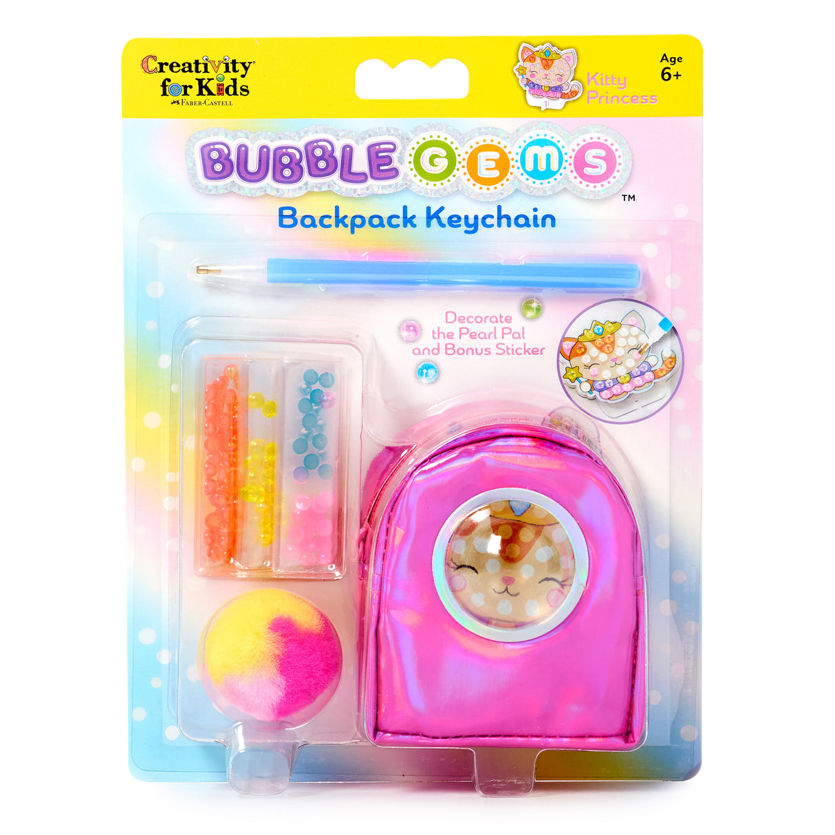 Creativity for Kids Bubble Gems(TM) Backpack Keychain Kit-Kitty Princess