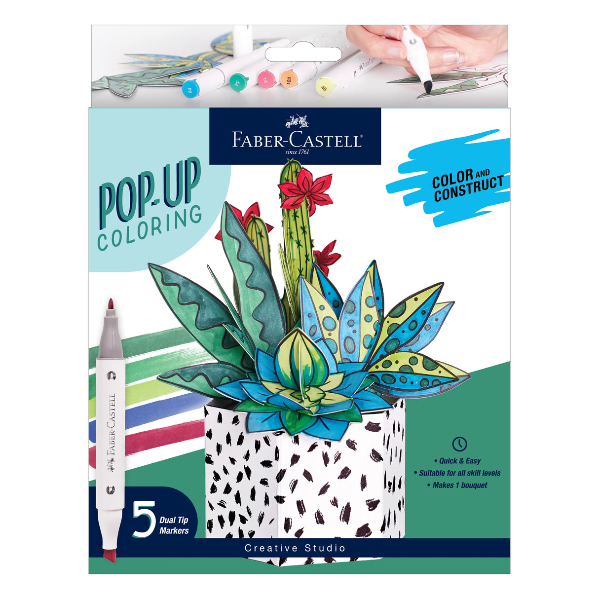 Faber Castell Pop Up Coloring Bouquet-Succulents