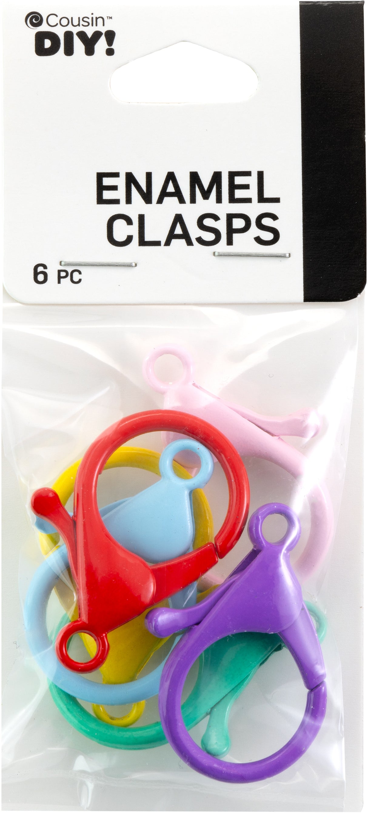 Cousin DIY Enamel Lobster Clasps 6/Pkg-Multi-Color