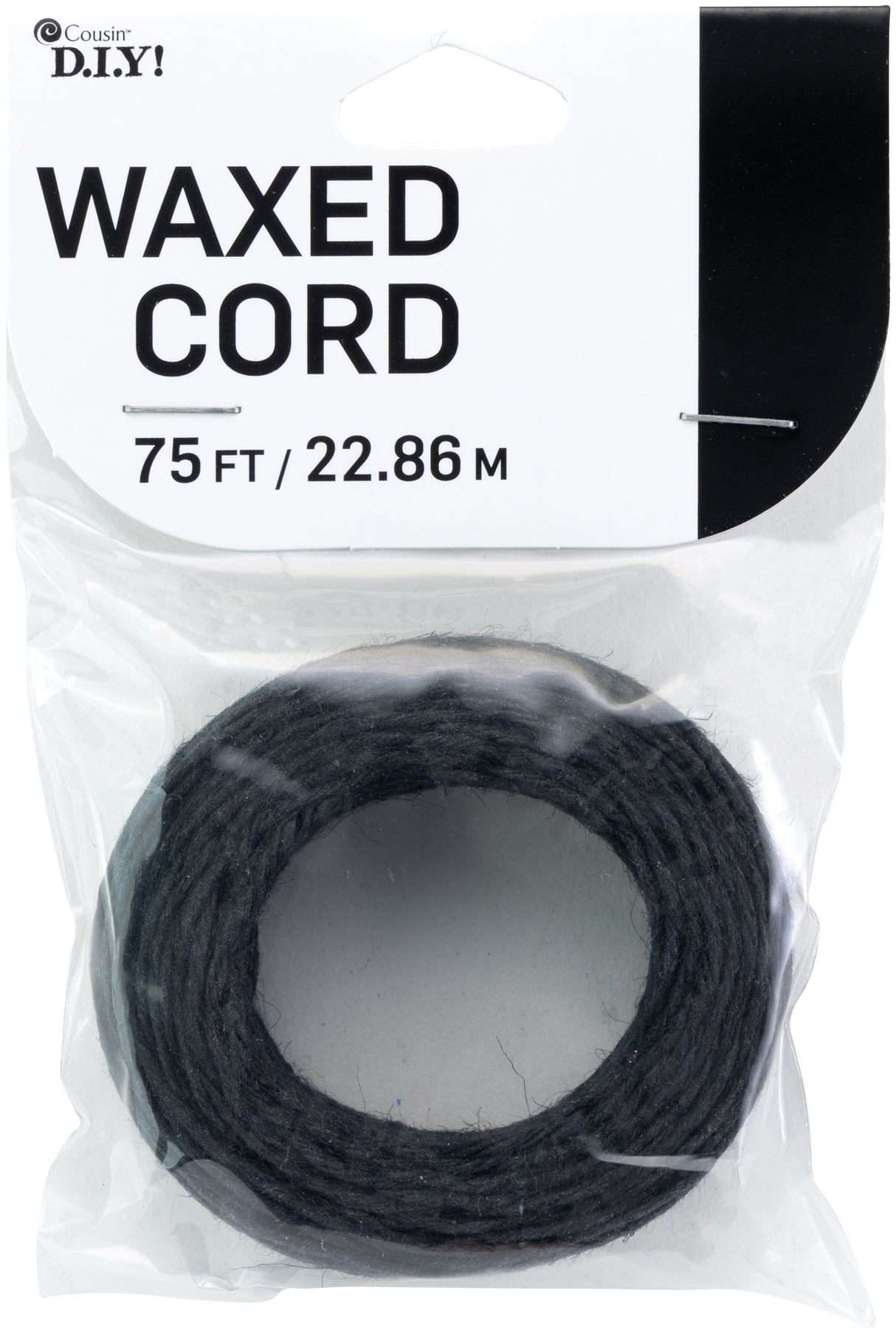 Cousin DIY Cotton Waxed Cord 75ft.-Black