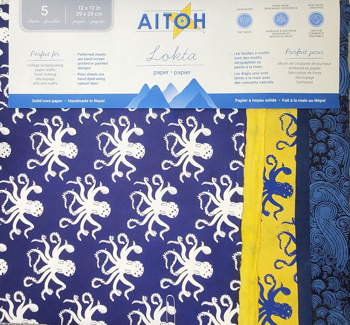 Aitoh Lotka Paper Pack 8.5"X11" 5/Pkg-Octopi