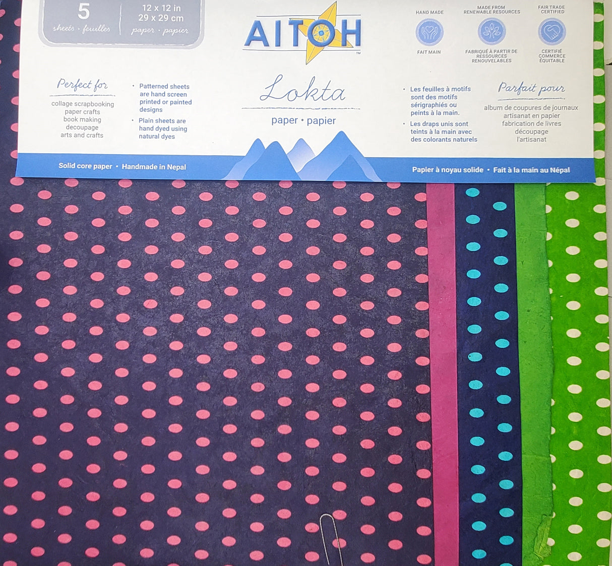 Aitoh Lotka Paper Pack 8.5"X11" 5/Pkg-Dots
