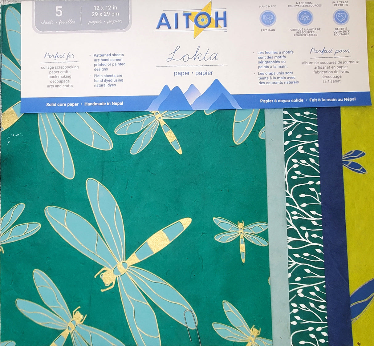 Aitoh Lotka Paper Pack 8.5"X11" 5/Pkg-Dragonflies