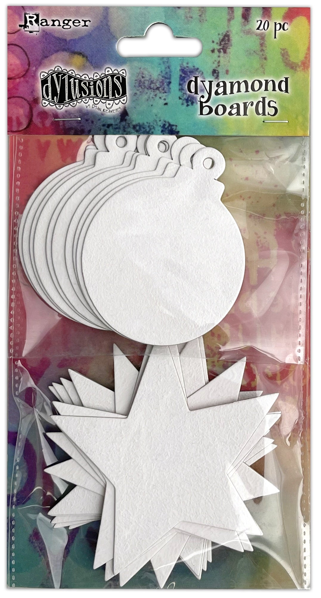 Dyan Reaveley Dylusions Dyamond Boards-Baubles & Stars Small