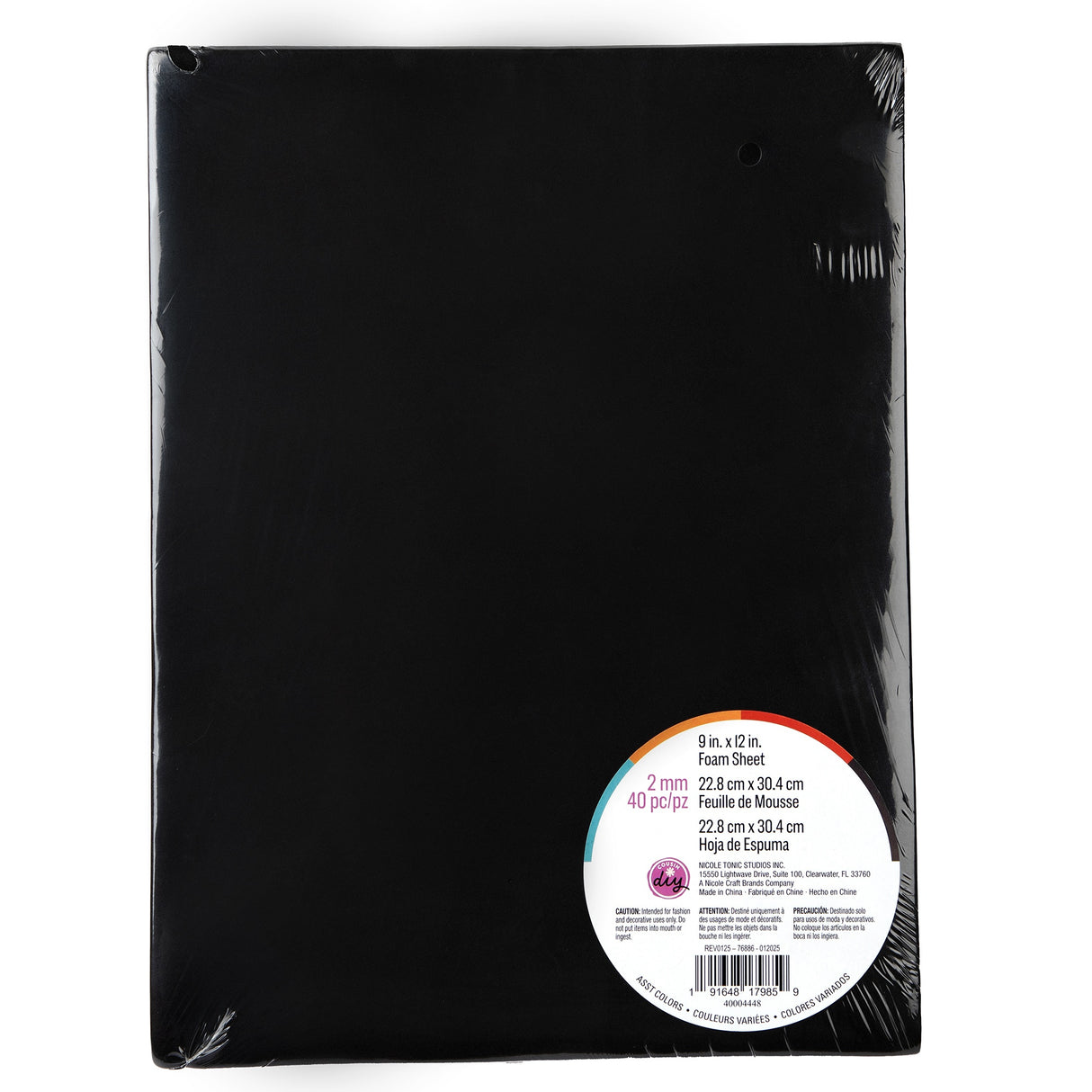 CousinDIY Foam Sheet 9"X12" 2mm 40/Pkg-Assorted Colors
