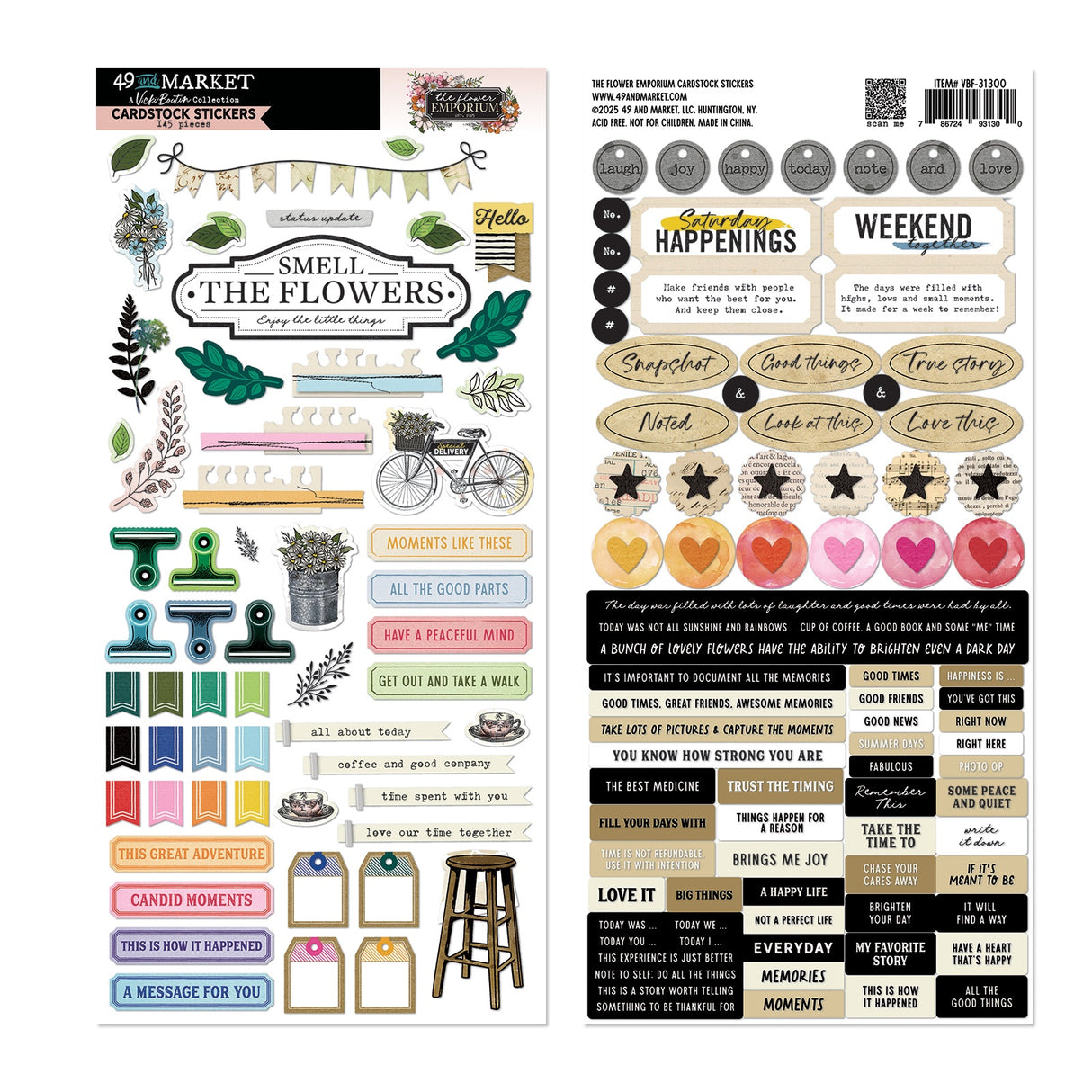 49 And Market Die-Cuts Cardstock Stickers By Vicki Boutin-The Flower Emporium