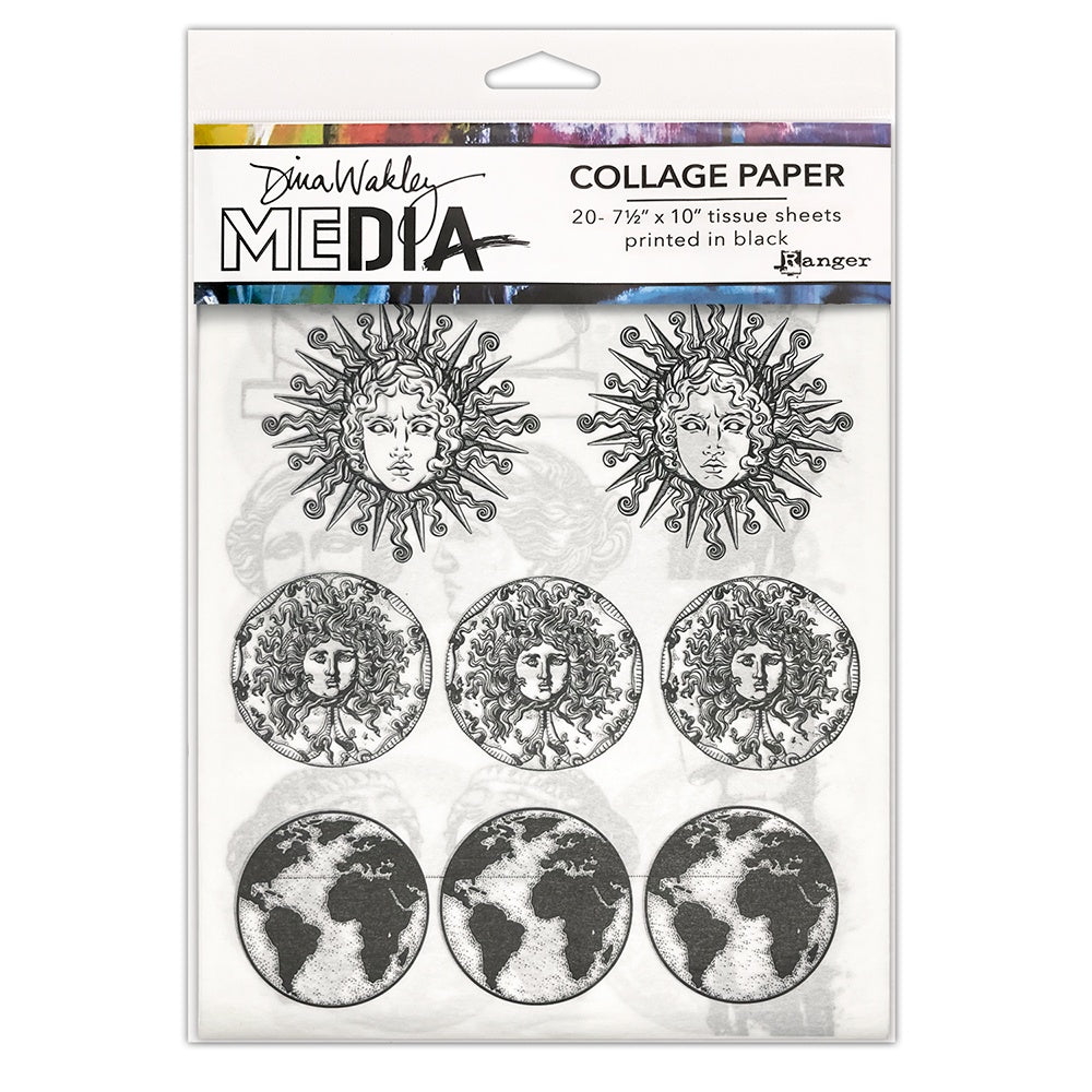 Dina Wakley MEdia Collage Tissue Paper 7.5"X10" 20/PKg-Antiquities