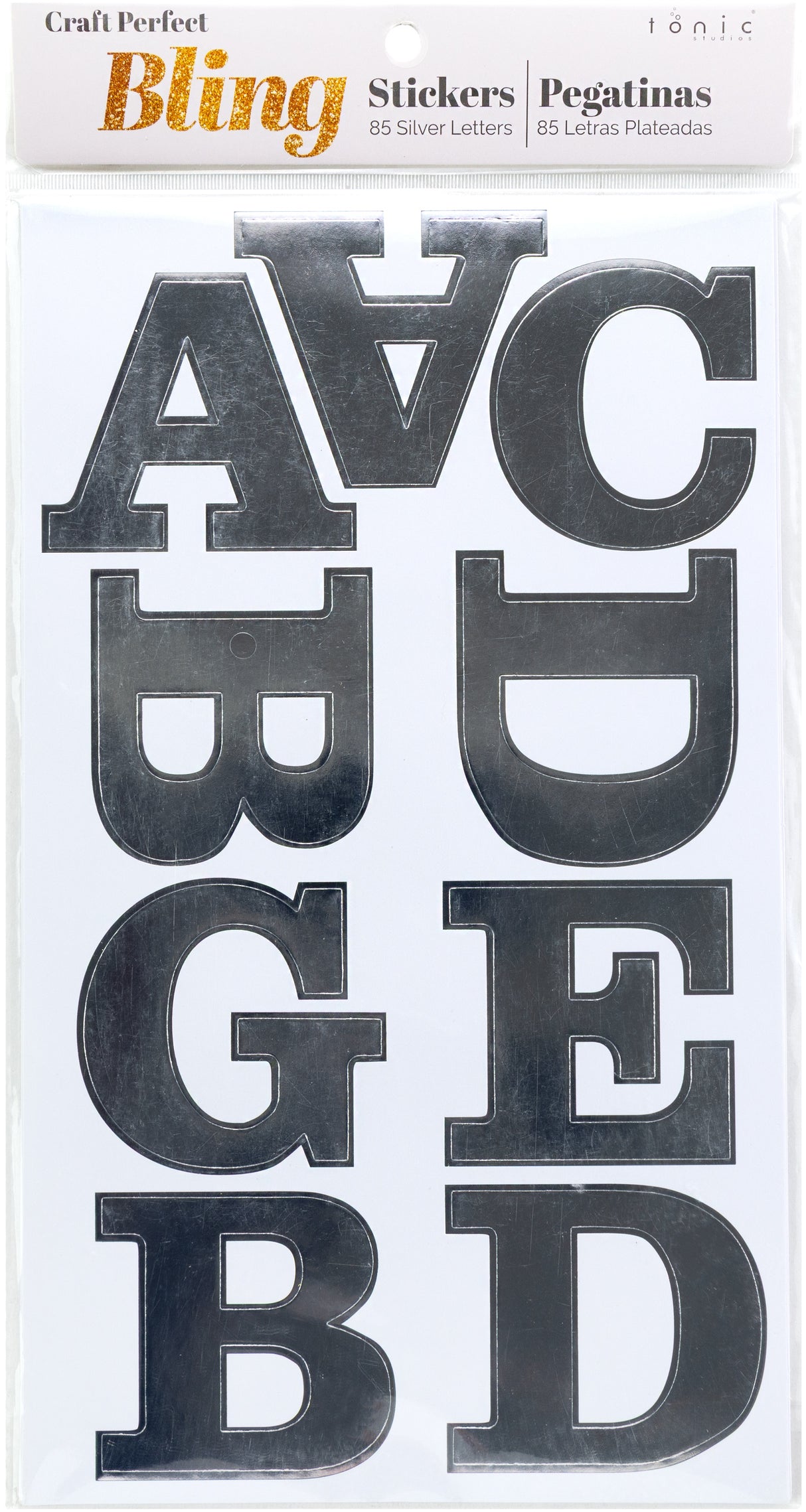 Craft Perfect Foil Alphabet Sticker Sheet 2IN-Silver