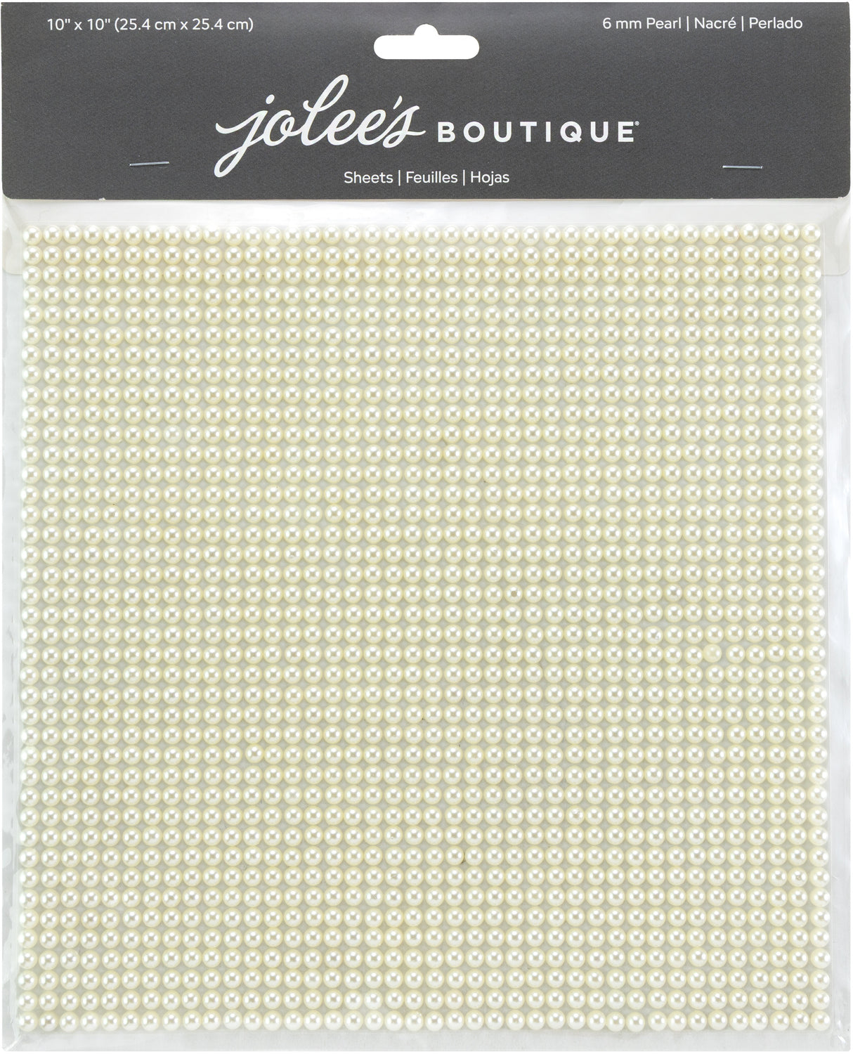 Jolee's Pearl Sticker Sheet 10"X10" 6MM-Ivory