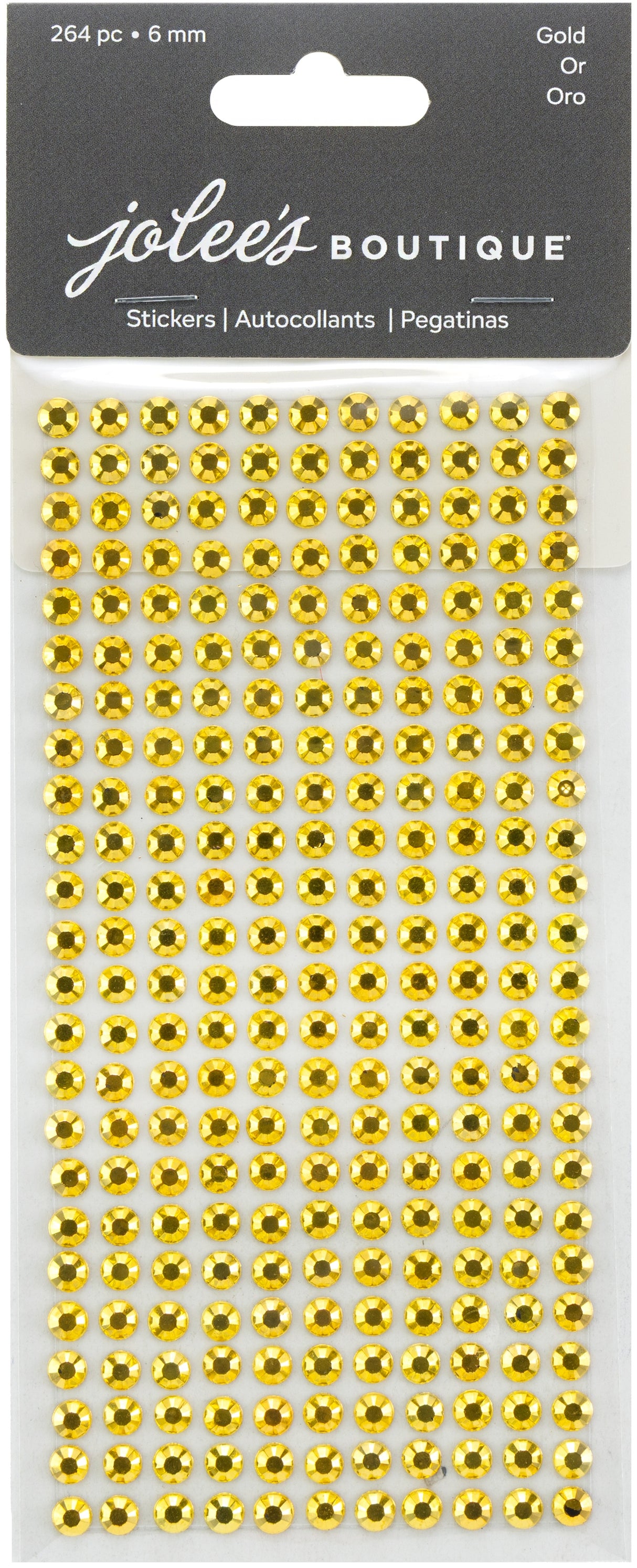 Jolee's Rhinestone Sticker Sheet 6MM-Gold