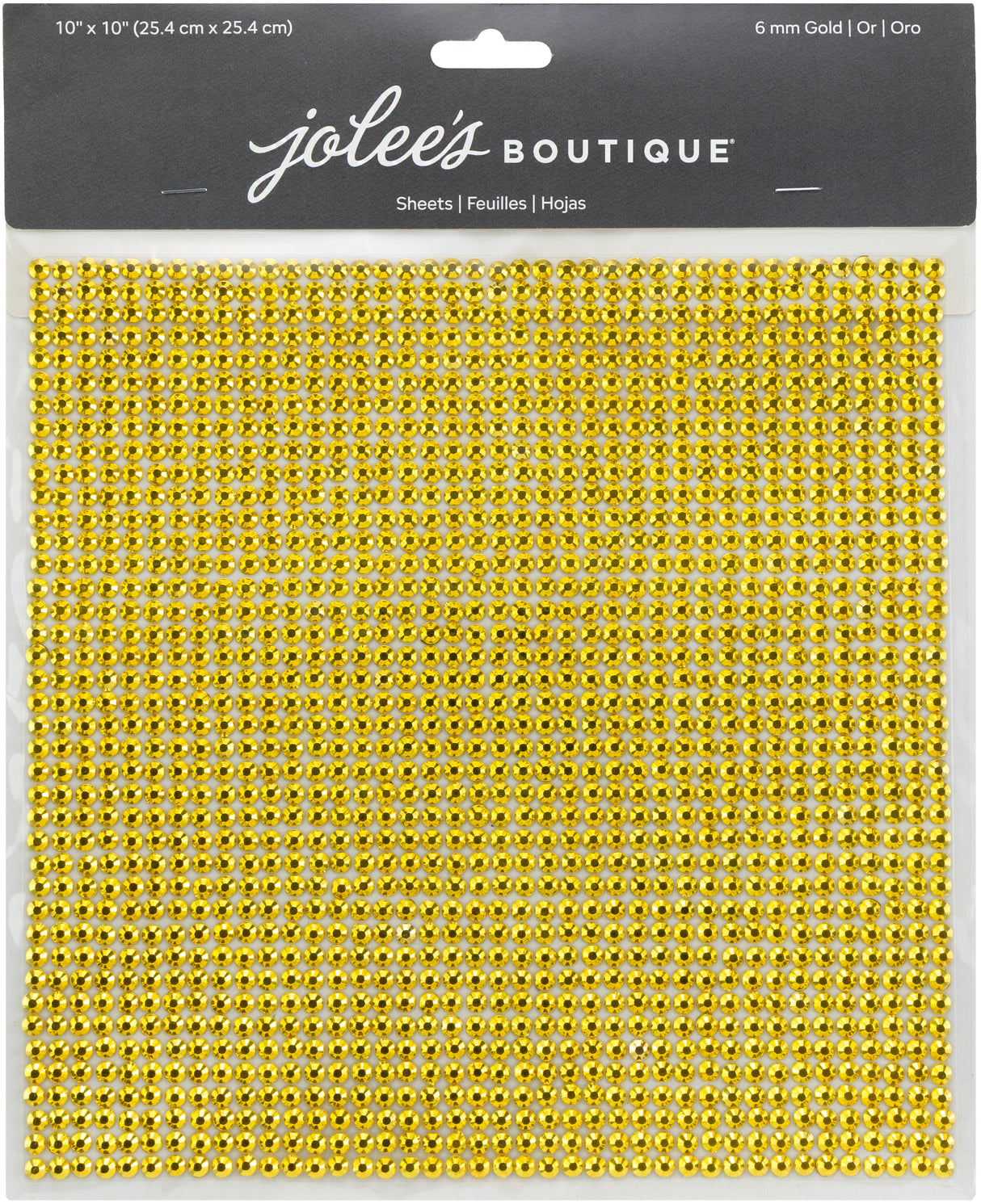 Jolee's Gem 10"X10" Gem Sheet 6MM-Gold