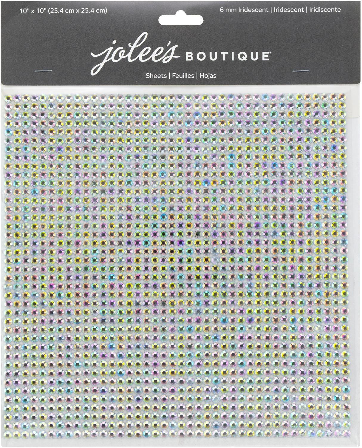 Jolee's Gem 10"X10" Gem Sheet 6MM-Iridescent
