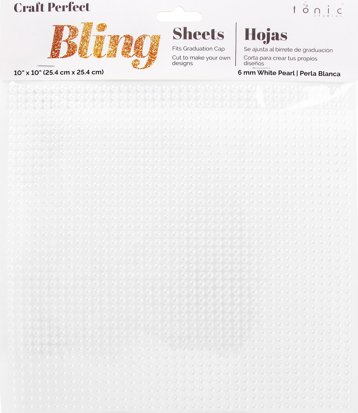 Craft Perfect Pearl Sticker Sheet 10"X10" 6MM-White