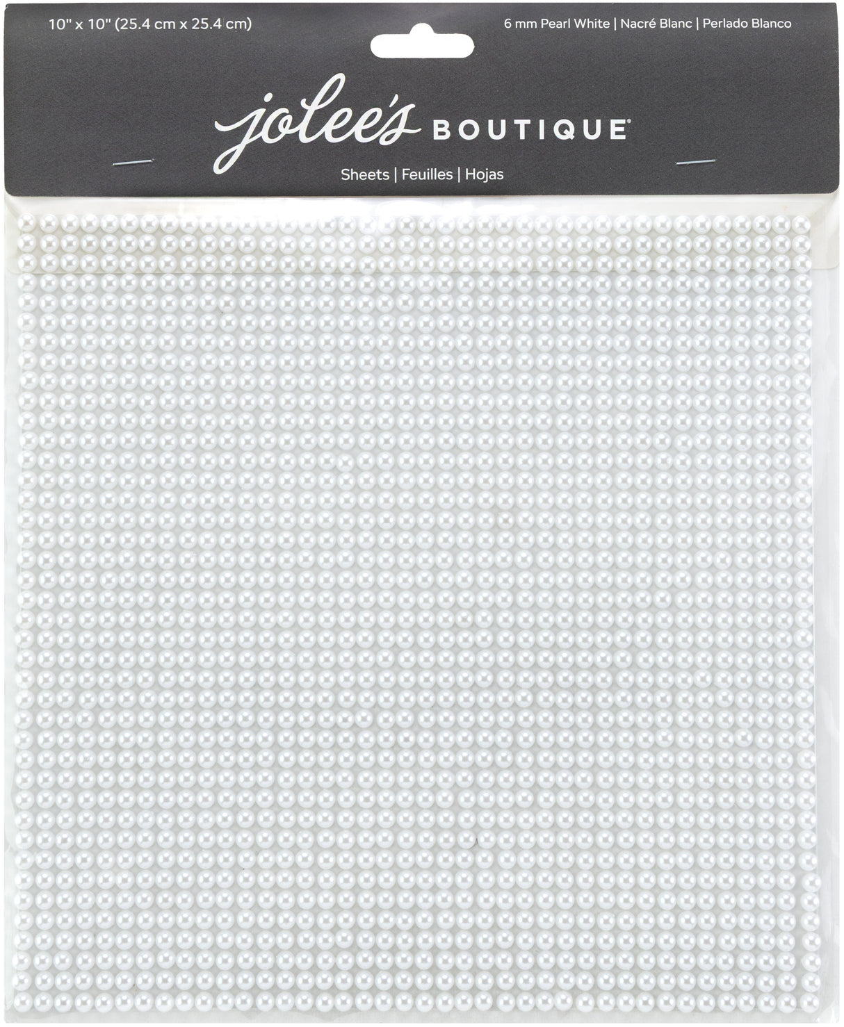 Jolee's Pearl Sticker Sheet 10"X10" 6MM-White