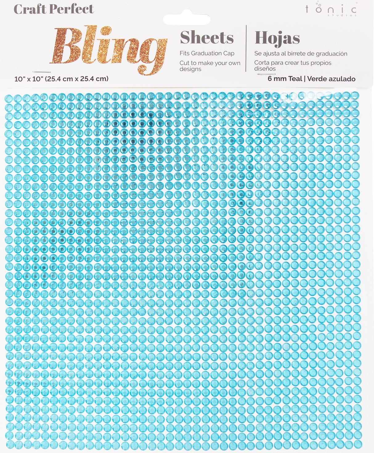 Craft Perfect Gem 10"X10" Gem Sheet 6MM-Teal