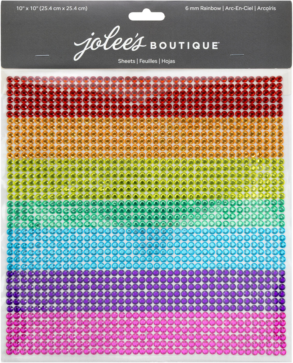 Jolee's Gem 10"X10" Gem Sheet 6MM-Rainbow