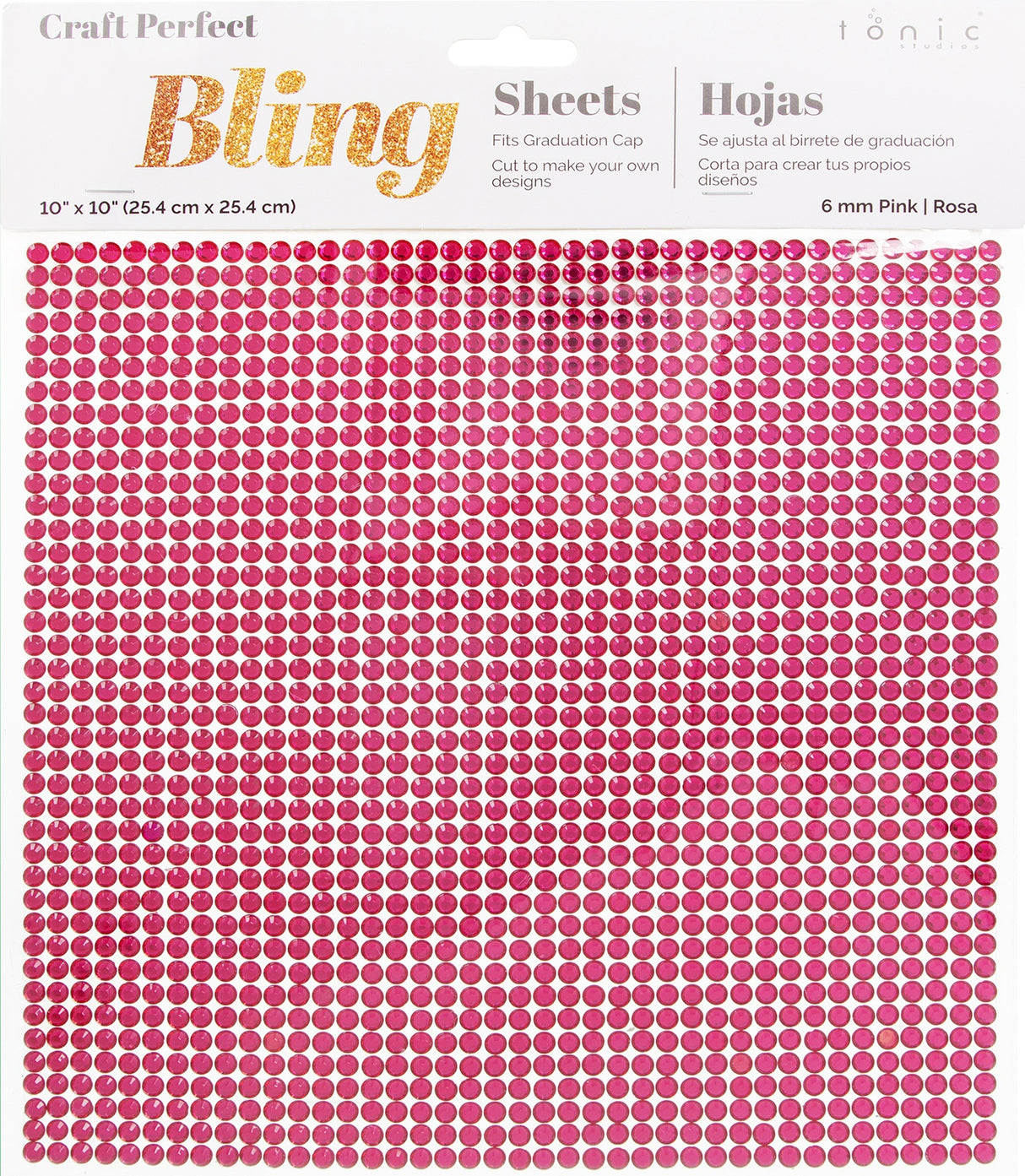 Craft Perfect Gem 10"X10" Gem Sheet 6MM-Pink