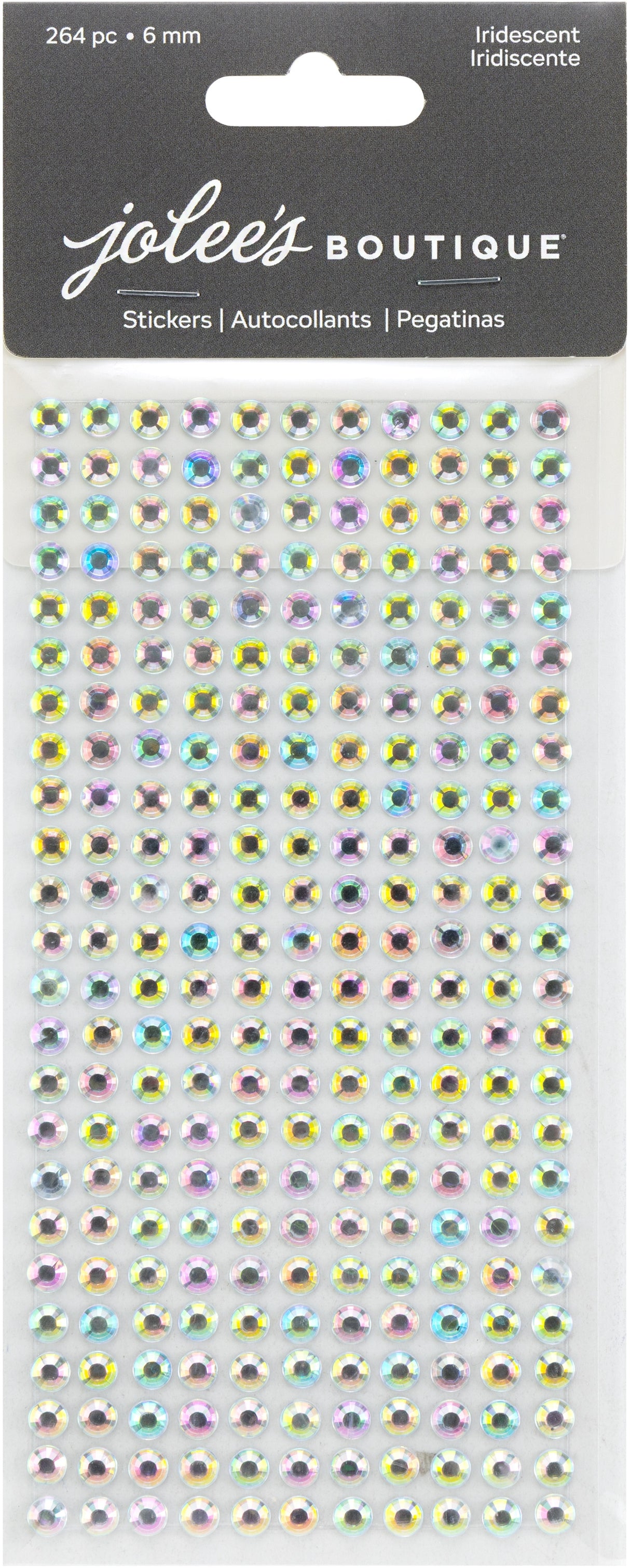 Jolee's Rhinestone Sticker Sheet 6MM-Iridescent