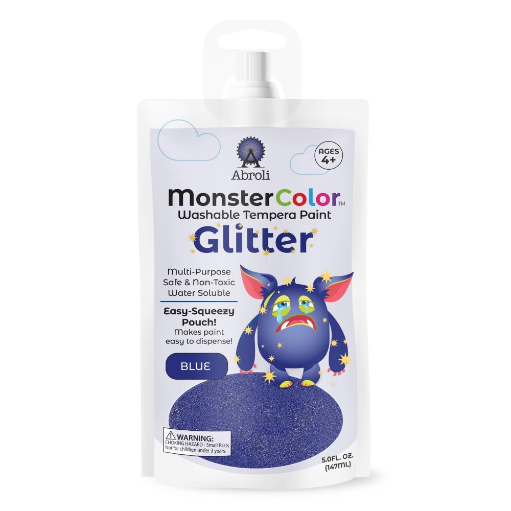 Monster Color Washable Tempera glitter blue