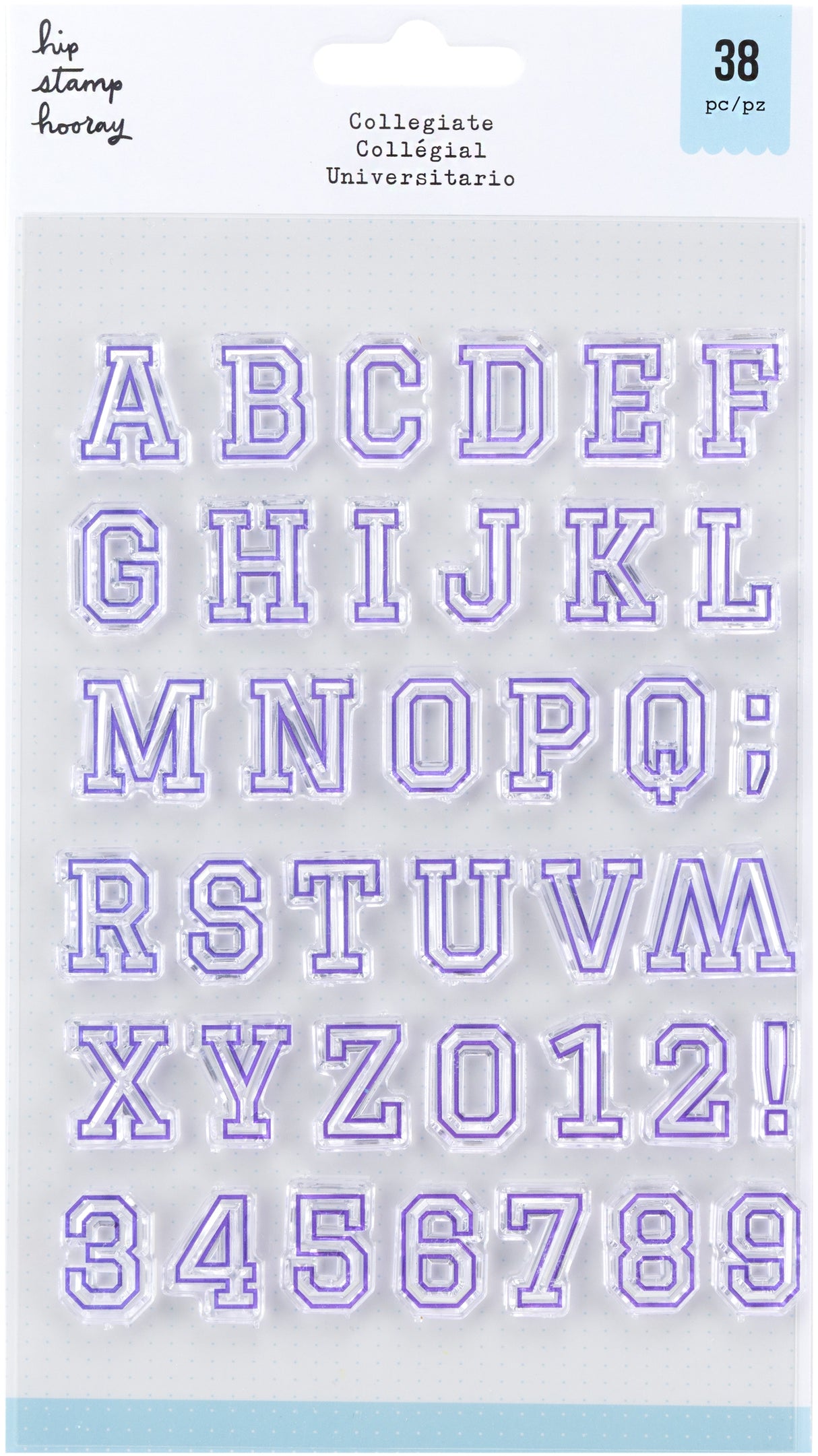 American Crafts Clear Stamp Set -Collegiate