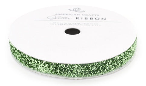 American Crafts Glitter Ribbon-Cabbage