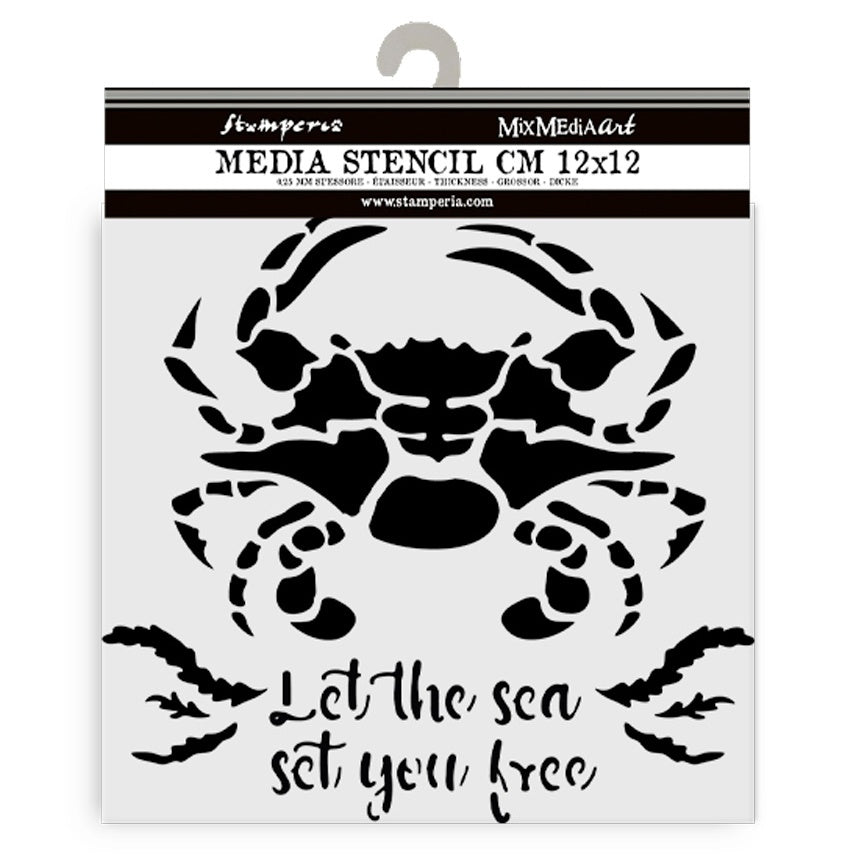 Stamperia Stencil 4.72"X 4.72"-Silent Sea Crab