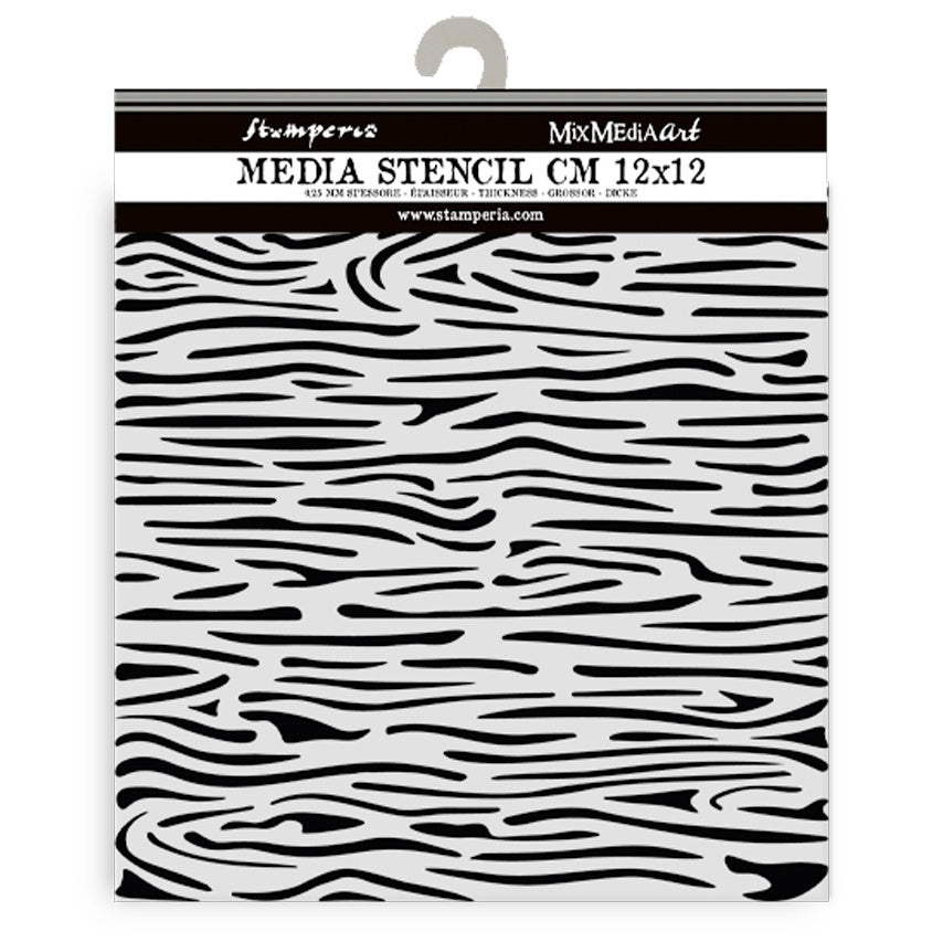 Stamperia Stencil 4.72"X 4.72"-Silent Sea Wood Pattern