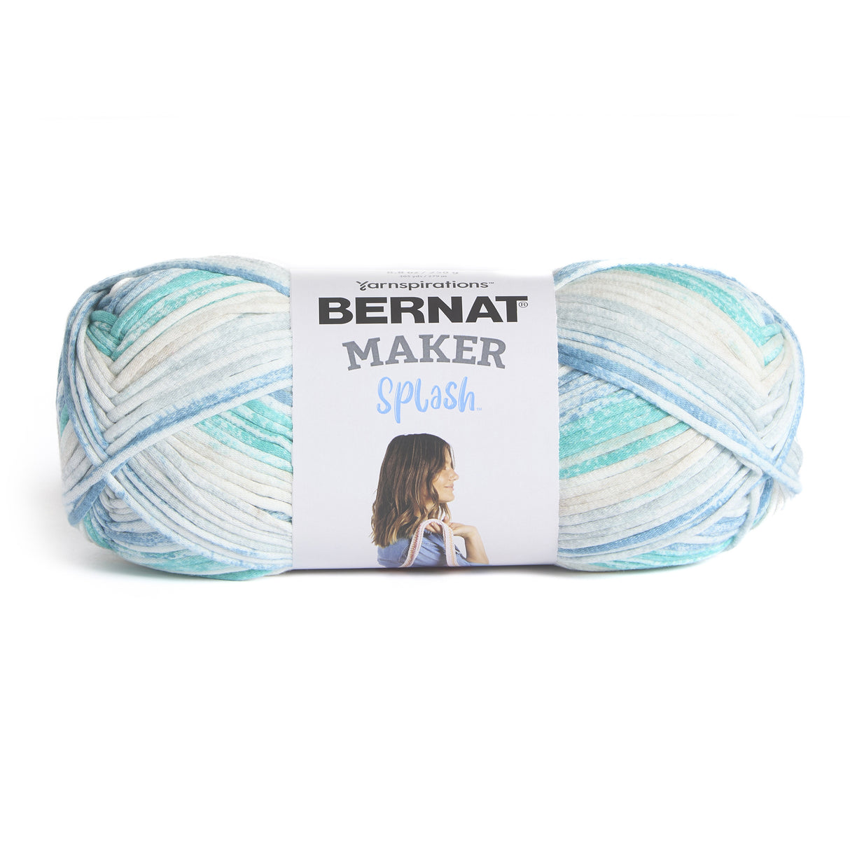 Bernat Maker Splash Yarn-Teal Print