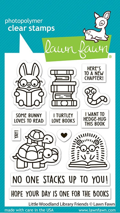 Lawn Fawn Clear Stamps 3"X4"-Little Woodland Library Friends