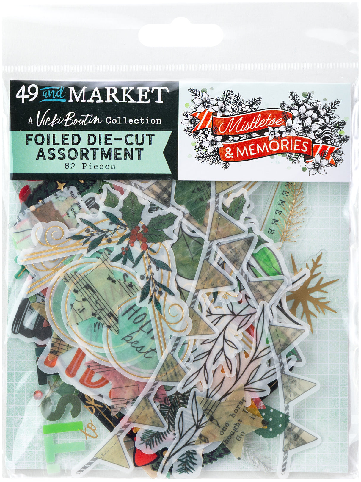 49 And Marketing Die-Cuts-Foiled, Mistletoe And Memories
