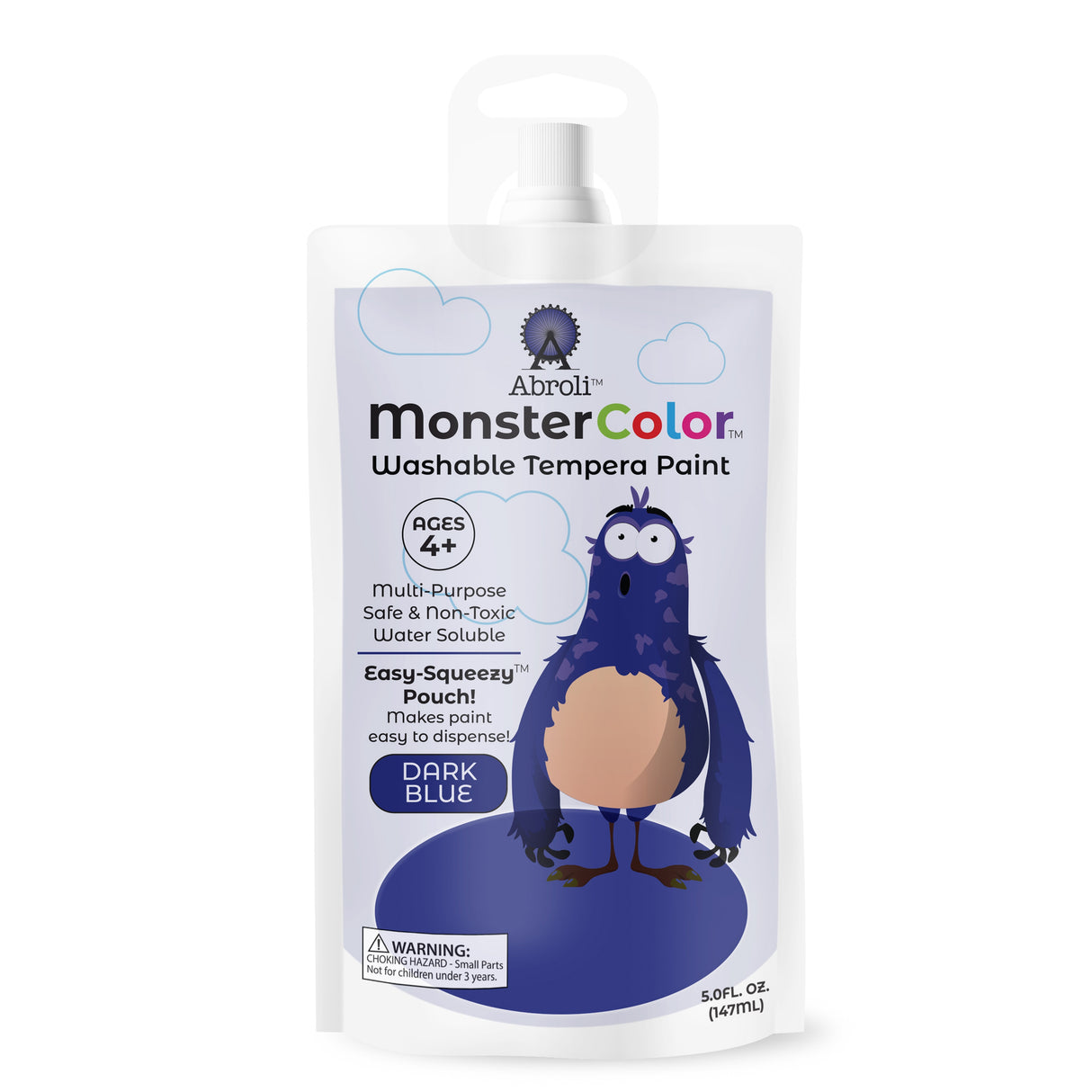 Abroli Monster Color Washable Tempera Paint Pouch 5oz-Blue