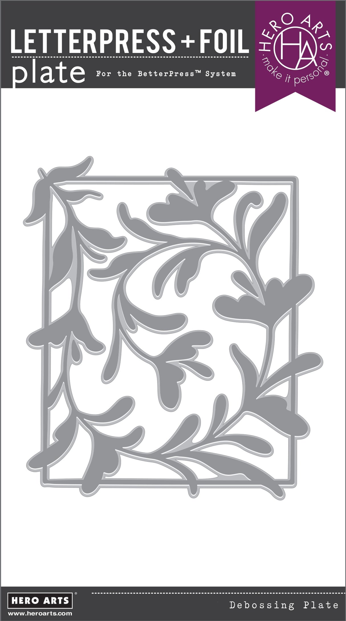 Hero Arts Letterpress & Foil Plate-Decorative Floral, Lovely
