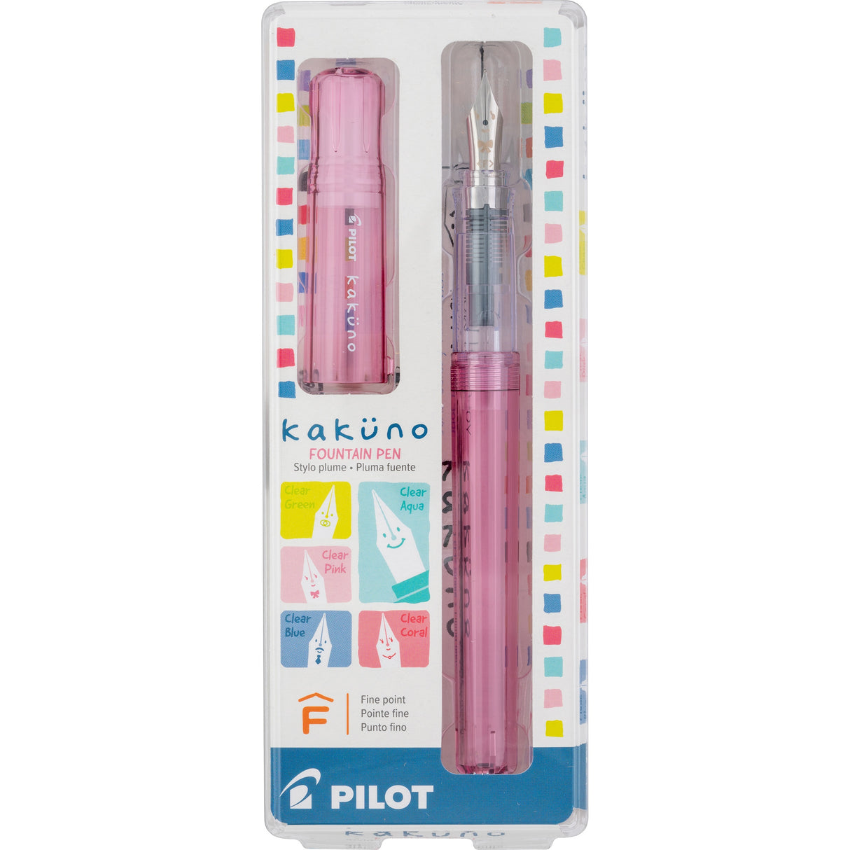 Pilot Kakuo Fountain Pen-Pink Barrel Fine Nib