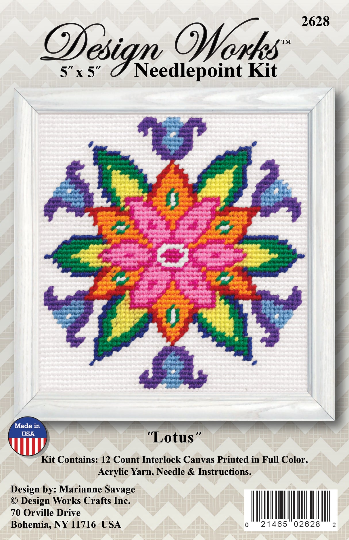 Design Works Needlepoint Kit 5"X5"-Lotus