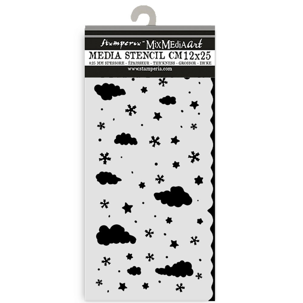 Stamperia Stencil 4.72"X9.84"-Candy Christmas Clouds