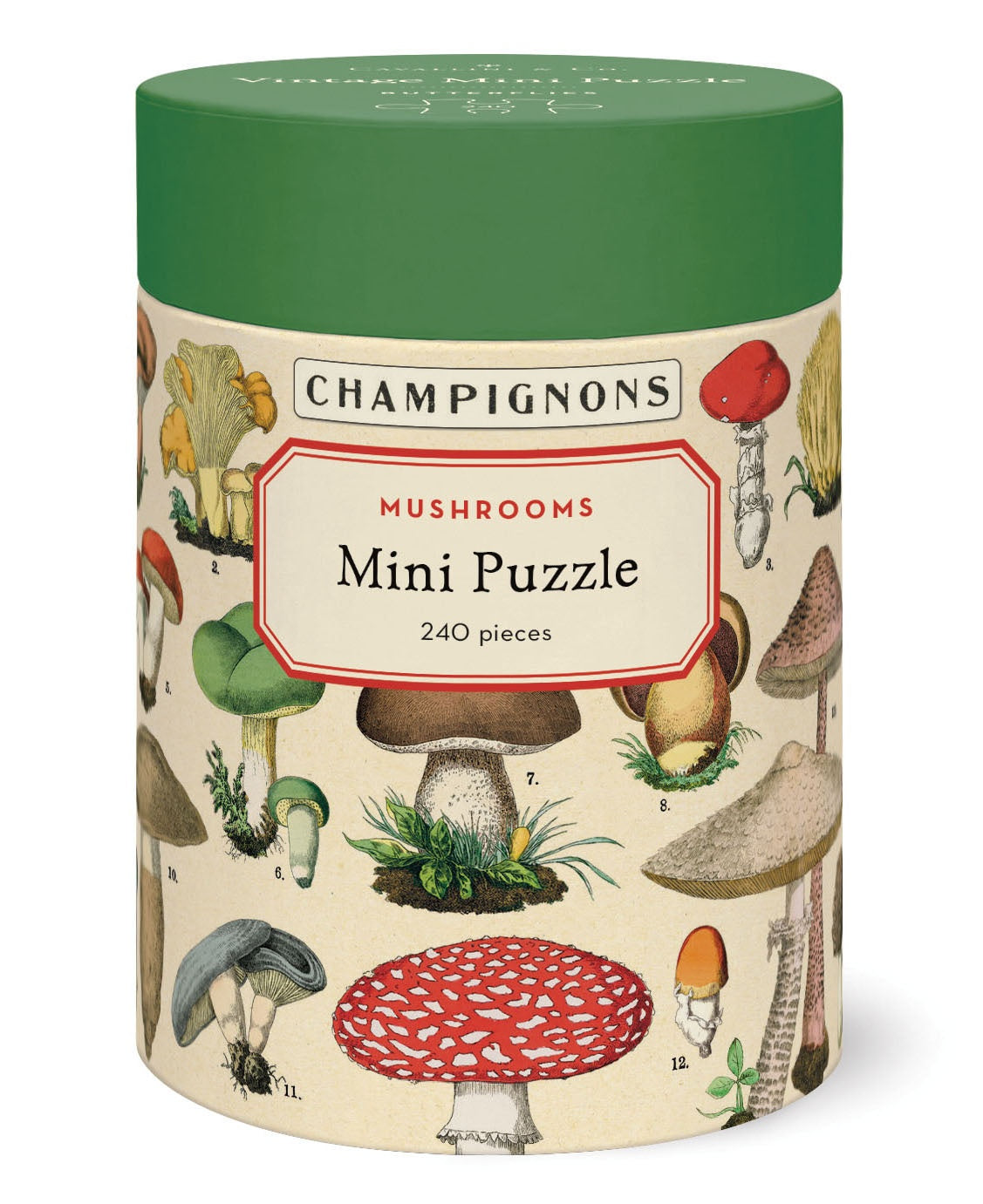 Cavallini 240 Piece Mini Puzzle-Mushrooms