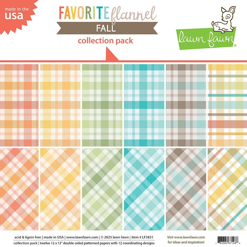 Lawn Fawn Paper 12x12 Pack-Favorite Flannel Fall