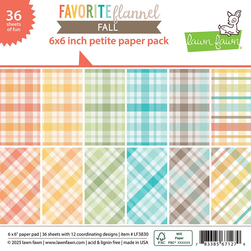 Lawn Fawn Paper 6x6 Pack-Favorite Flannel Fall
