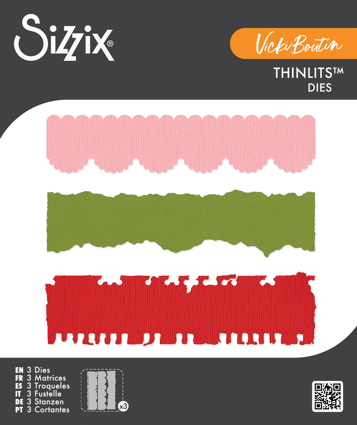 Sizzix Thinlits Die Set By Vicki Boutin 3/Pkg-Double Edgers