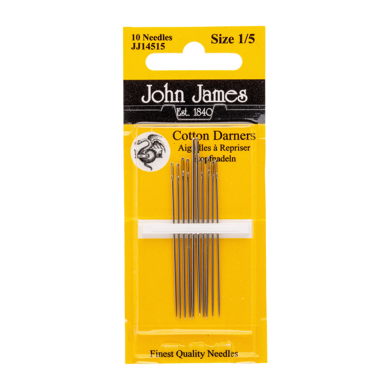 John James Cotton Darners Hand Needles-Assorted Sizes 1-5, 10/Pkg