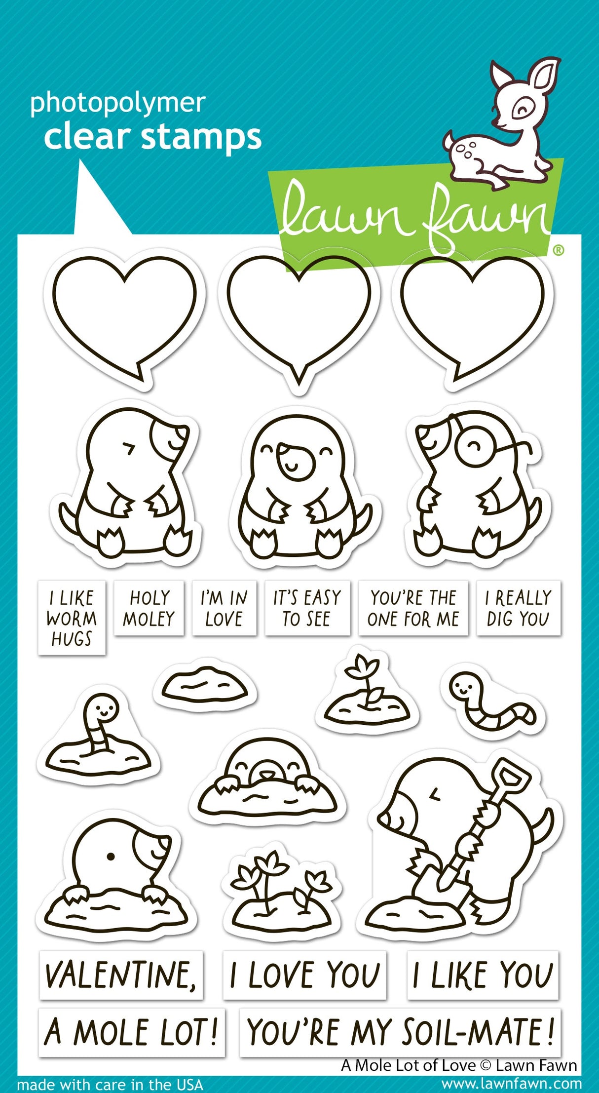 Lawn Fawn Clear Stamps-A Mole Lot of Love