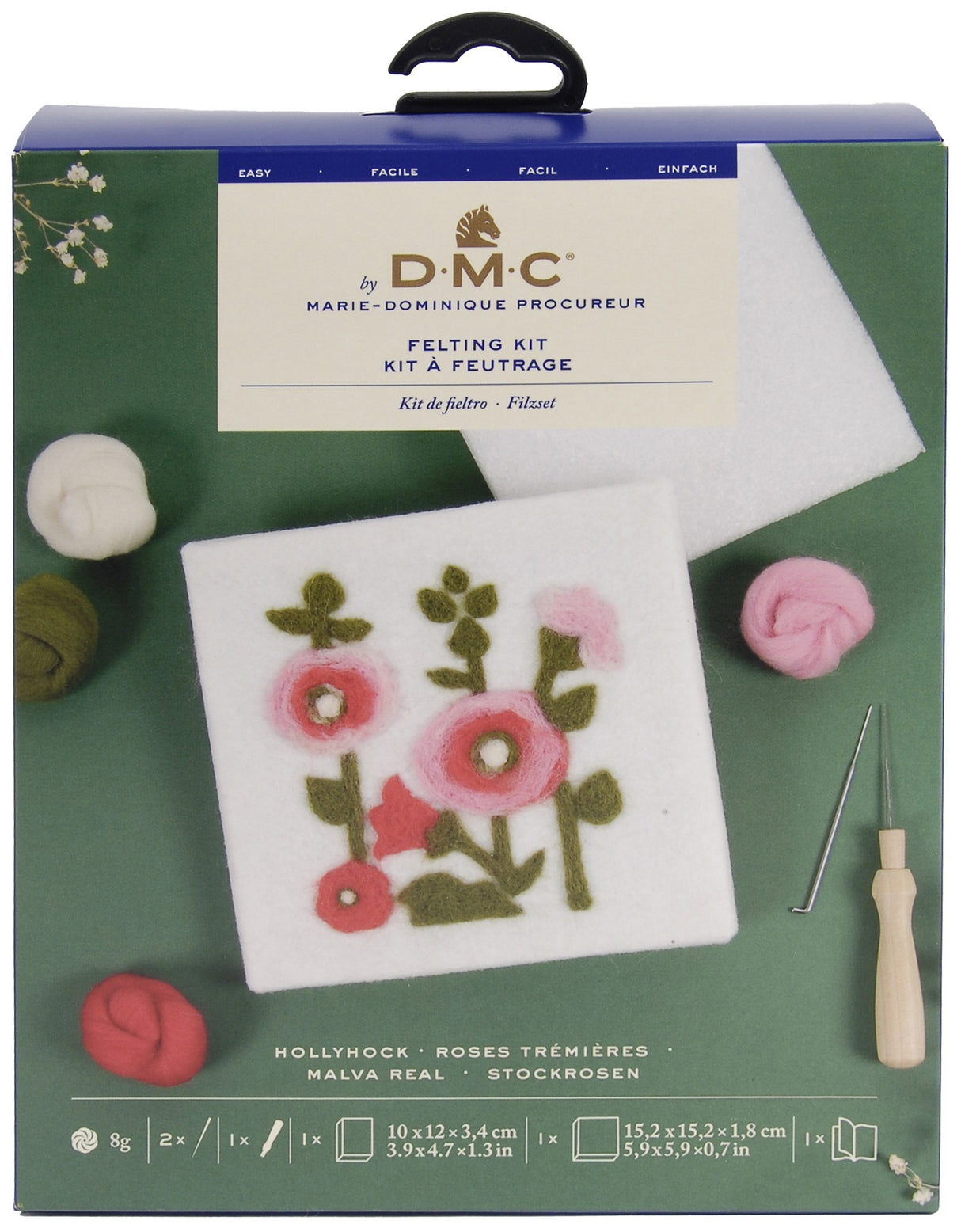 DMC Felting Kit-Sunset Hollyhock