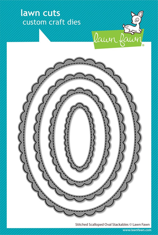 Lawn Cuts Custom Craft Die-Stitched Scalloped Oval Stackables AddOn