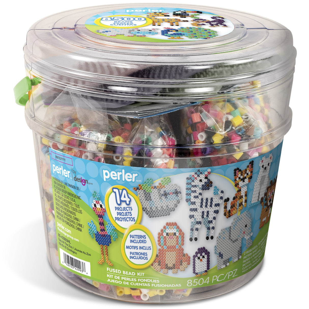 Perler Large Fused Bead Activity Bucket-Day At The Zoo