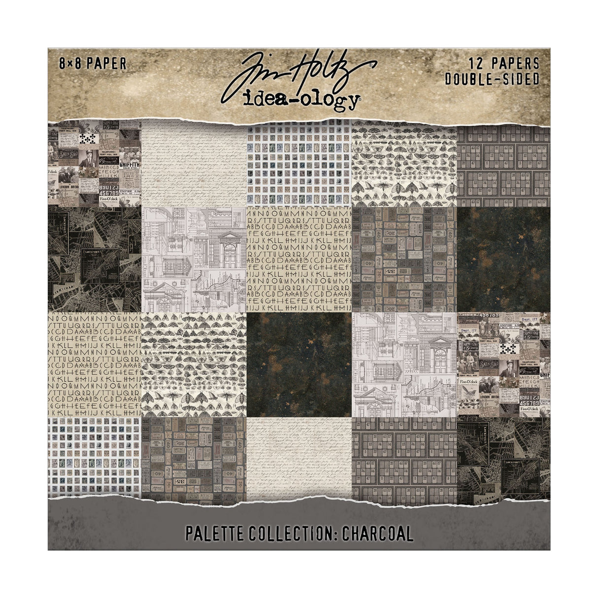 Idea-ology Double-Sided Cardstock 8"X8" 12/Pkg-Palette Collection: Charcoal