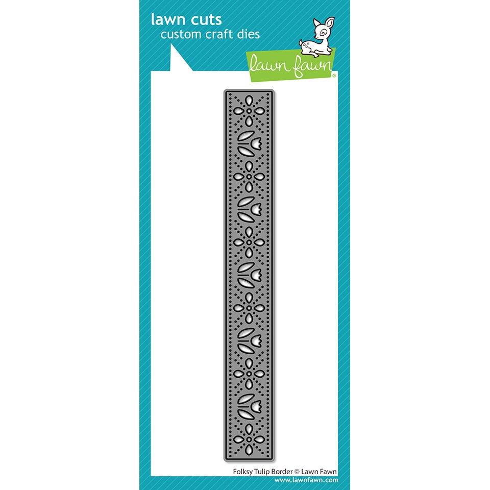 Lawn Cuts Custom Craft Dies-Folksy Tulip Border