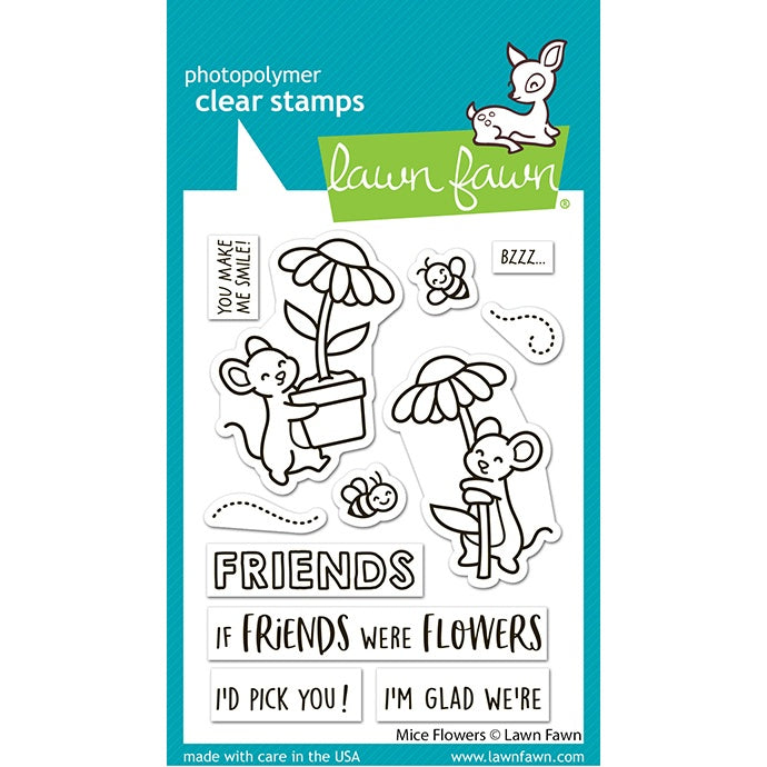 Lawn Fawn Stamps-Mice Flowers