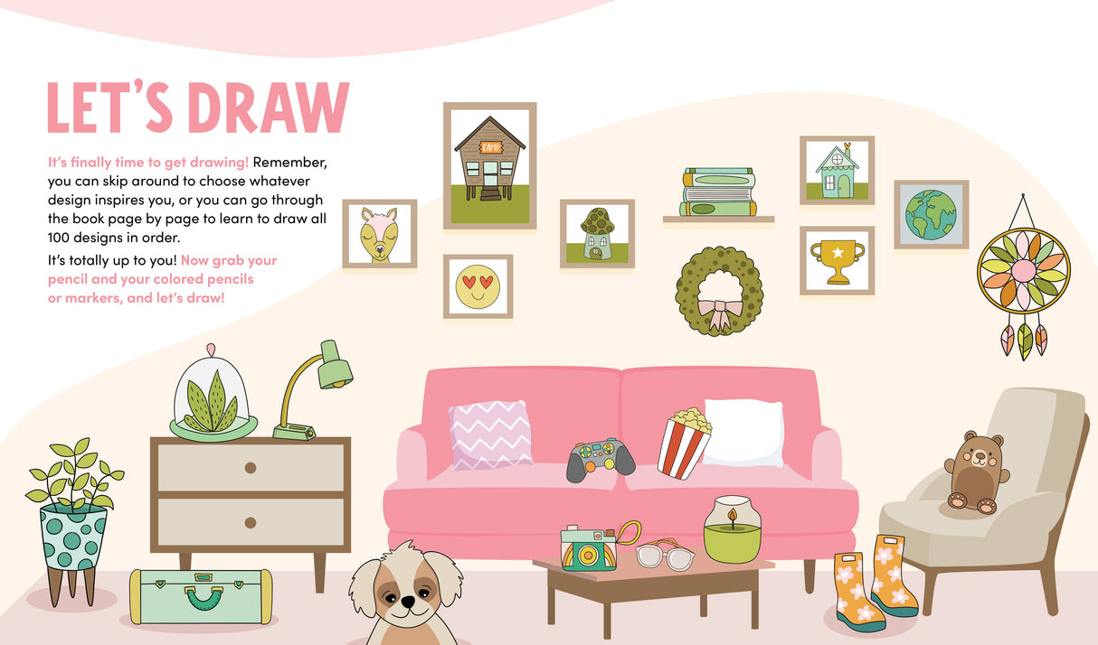 KindKids Let's Draw Cute Stuff: 100 Simple Drawing Lessons