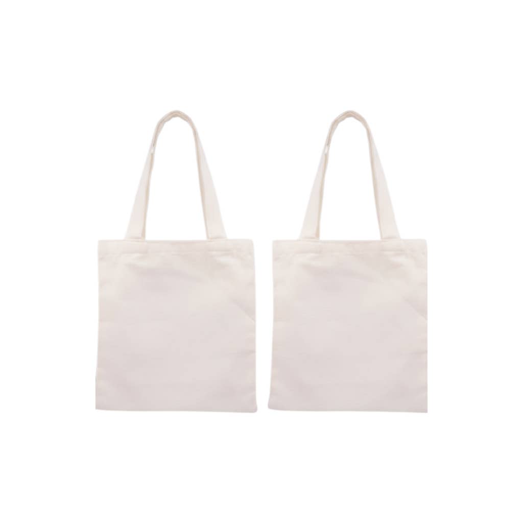 Plain Cotton Tote Bag 2 ct 8.7"x7.9" Small Canvas