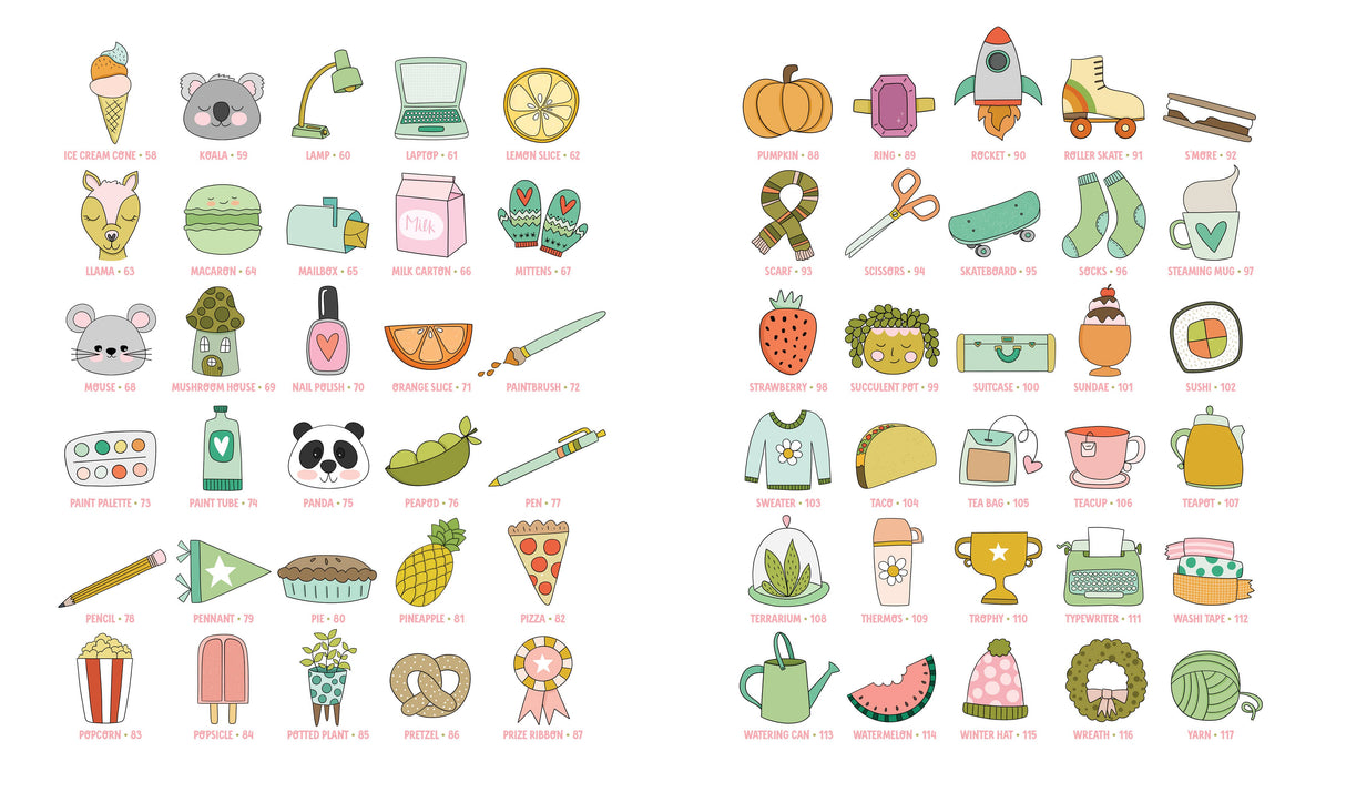 KindKids Let's Draw Cute Stuff: 100 Simple Drawing Lessons